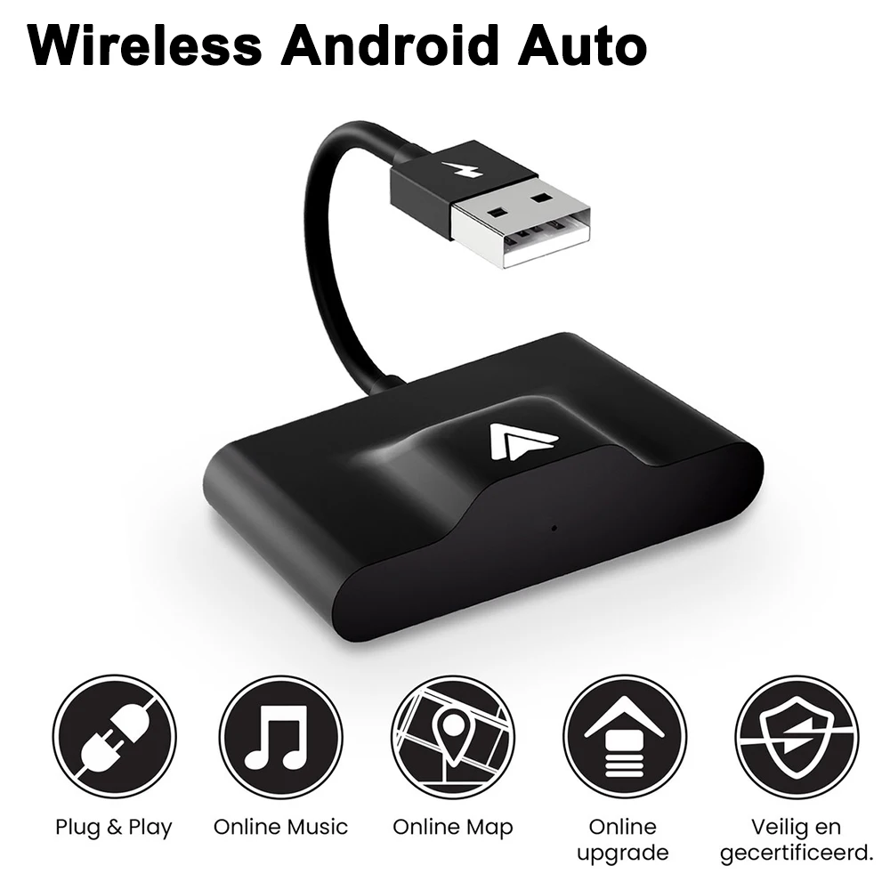 Car Wireless Android Auto Adapter for OEM Wired Android Auto Factory Wired to Wireless Android Auto Dongle USB Car Adapter Box