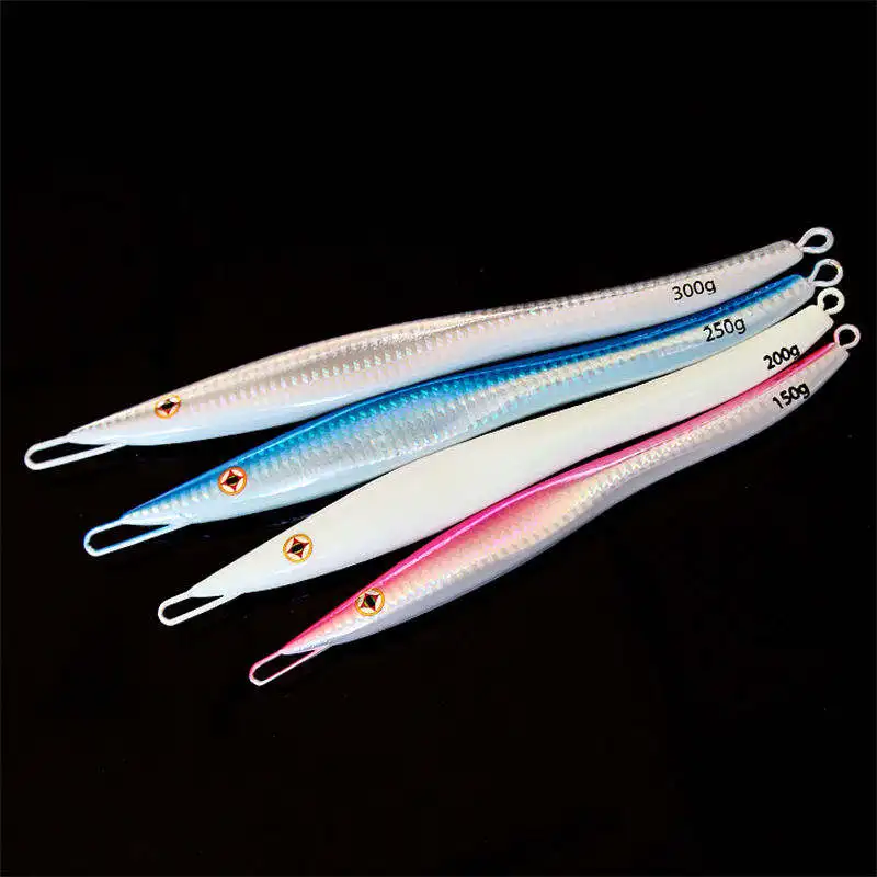 Selco High Quality Glow Fishing Metal Fishing Knife Jig 300G Fishing Tube Jig With Hook Obsession Sound Jigs Lure