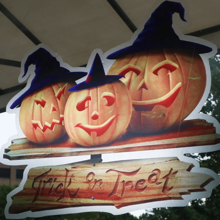  Custom pvc transparent Glass window halloween