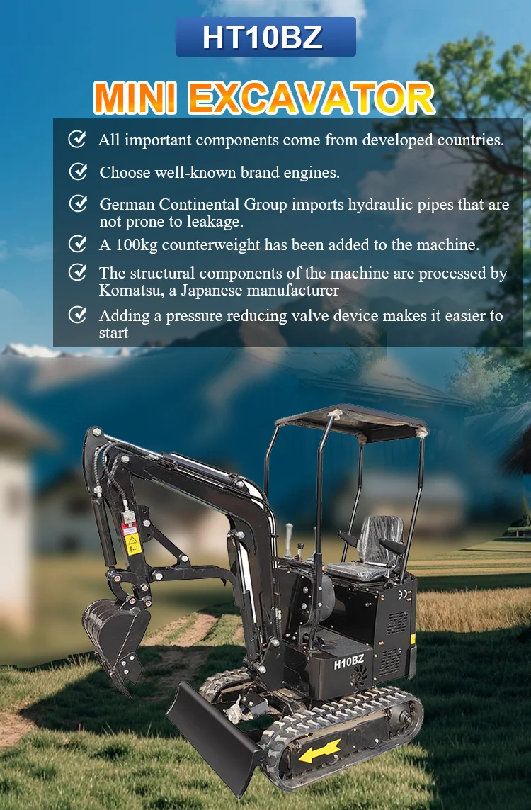 Small Inventory of Micro Excavators from Shandong for Farm Use Construction with Attachments in 1t 2t 5t Operating Weights