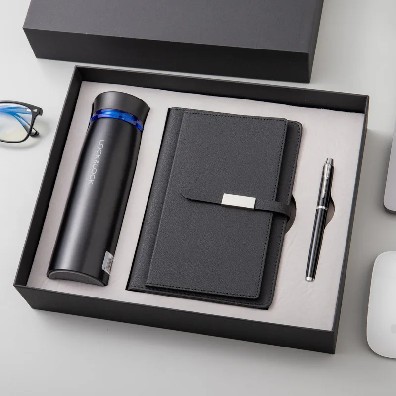 2025 Luxury PU Leather Notebook Set A4/A5 Size Hardcover Custom Diary with Pen Branded Gift Set with Car Key Holder