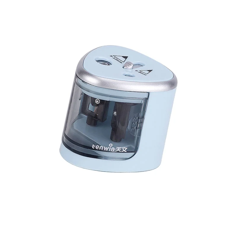 2024 Double hole electric pencil sharpener for primary school students semi-automatic thick battery  pencil sharpening machine