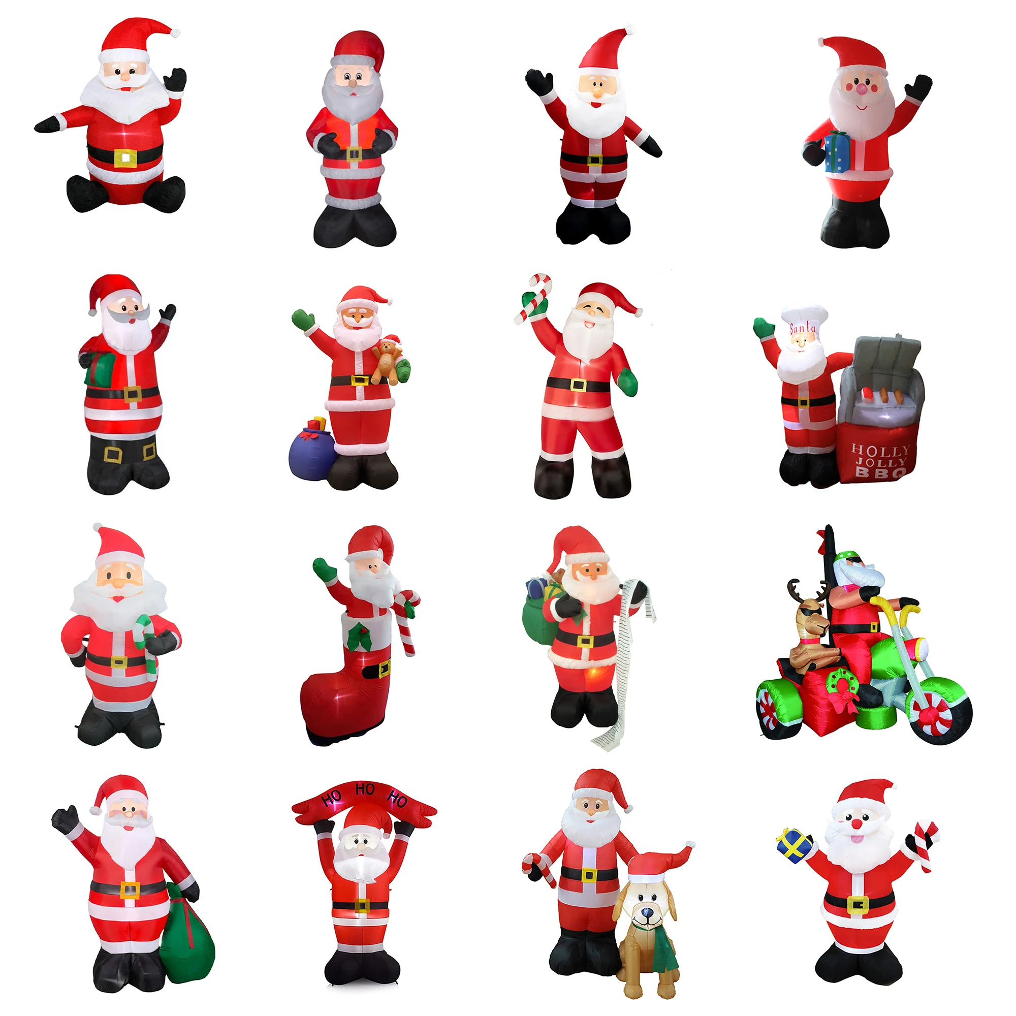 1.4/1.5m/1.9m/2m Outdoor courtyard decoration inflatable Santa Claus riding a motorcycle Christmas inflatable
