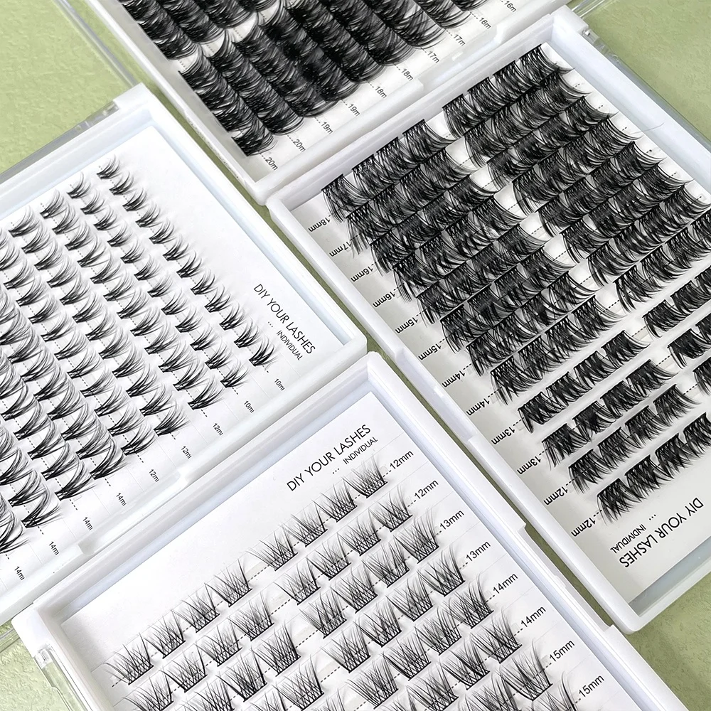 High Quality Wispy Diy Cluster Eyelash Extension Kit Wholesale Custom Logo Cluster Lashes Kit Eye Lash Segments Segment Diy Lash