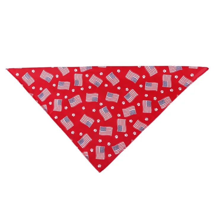 Custom cotton fabric dog collar bandana cute pet neckwear bandana for birthday