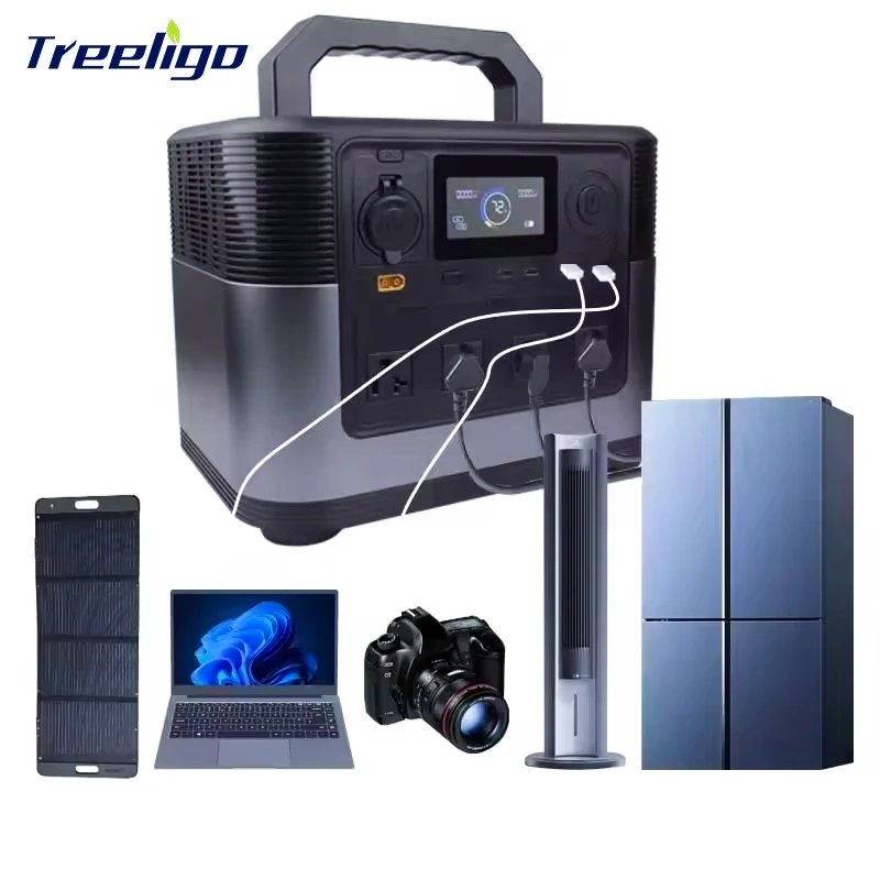 Manufacturer Portability Solar Generator Backup lifepo4 Rechargeable 1200w Power Bank Camping Energy Generator Power Station