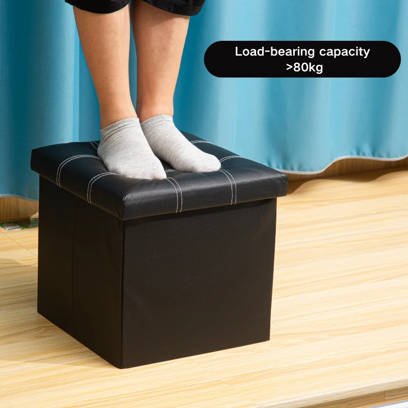 Multi-Functional Large Capacity Leather Storage Bin Foldable with High Strength Density Board Sturdy Sofa Bedroom Application