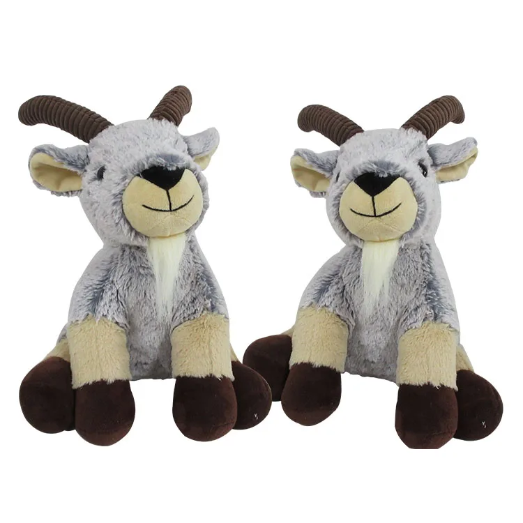 Custom Wholesale Soft White Grey Sitting Sheep Goat Stuffed Plush Animal Toys