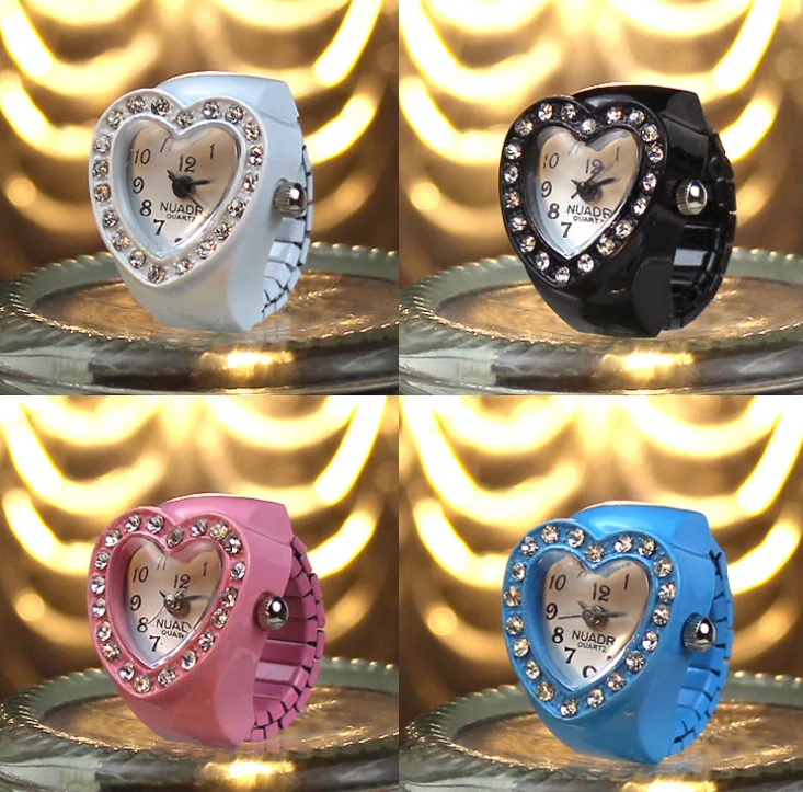 New Heart Wholesale Women Color Finger Gift Diamond Ring Watch Plated Trendy Alloy Gemstone Rings Gold Geometric 5g OUYA 10pcs