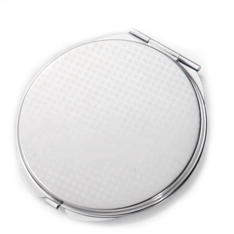 Custom Makeup Mirror Blank Silver Metal Custom Logo Plain Sublimation Compact Mirror with Aluminum Plate Manufactory