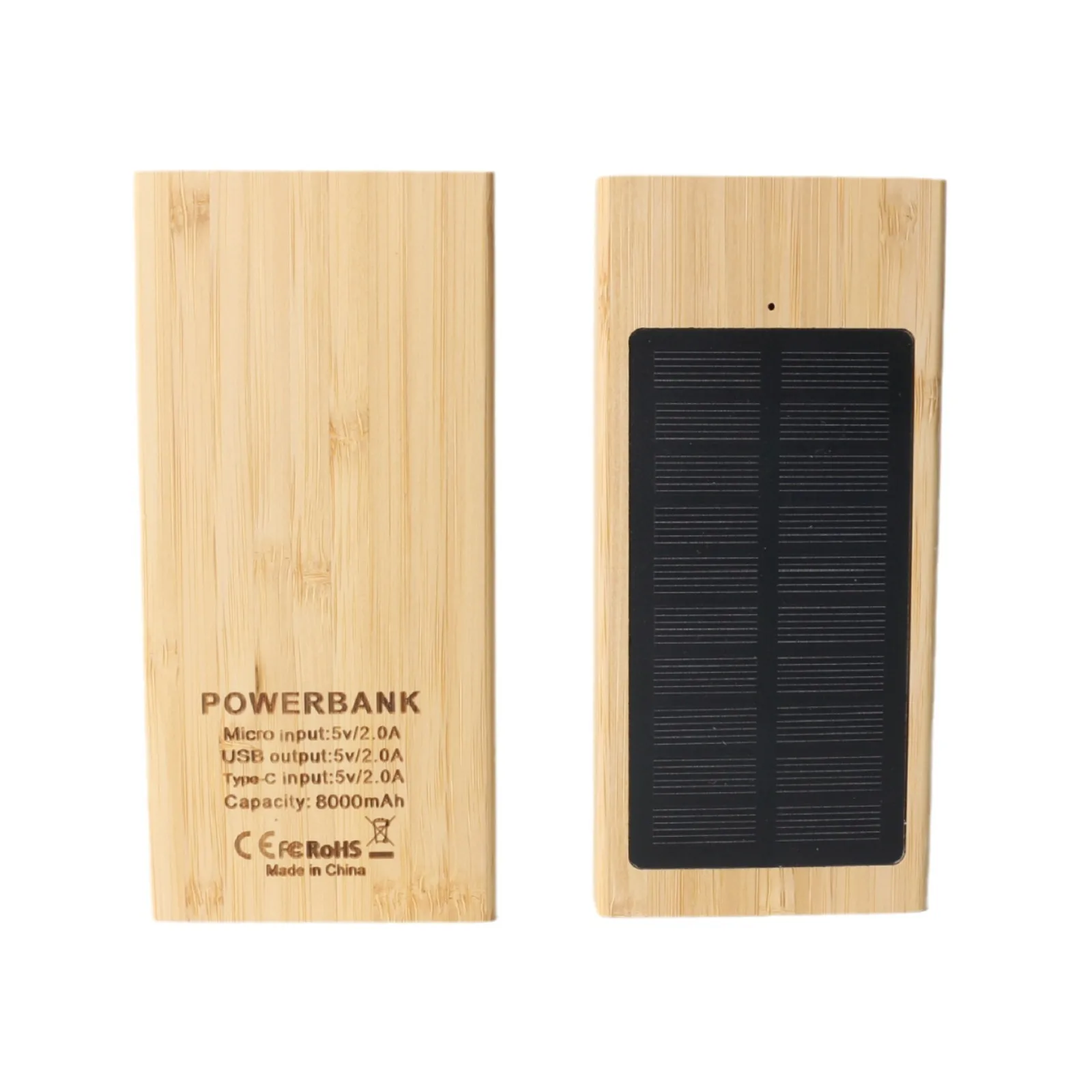 zhusuan- Outdoor 10000mAh Portable Solar Mobile Power Bank Wooden Design with Lithium Ion Battery MPPT Controller Powered Solar Panel