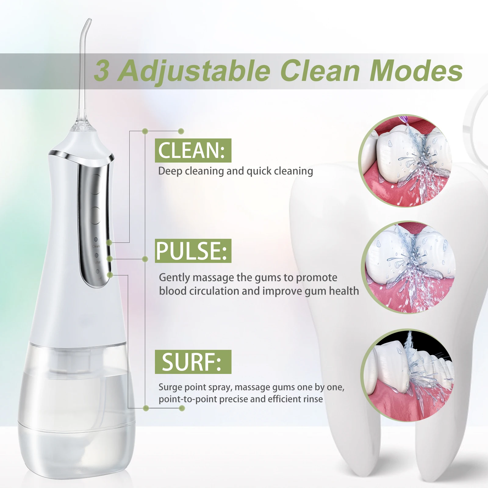  Dropshipping 2021 Portable Dental Irrigator Water Flosser Cordless Oral Rechargeable Supplies For