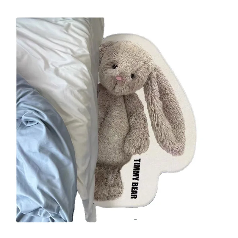 Cartoon Teddy bear and rabbits printing rugs and soft carpet for kids bedroom