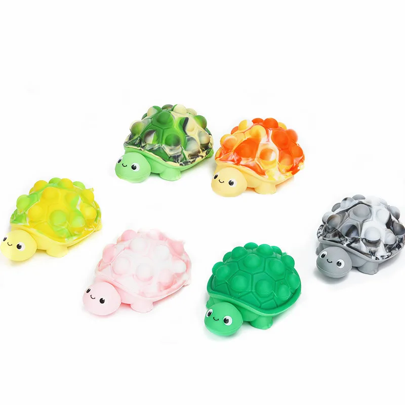 BSBH Wholesale Fidget Toys Tortoise Shape Relief Sensory Toys Pop Fidget Ball Keychain