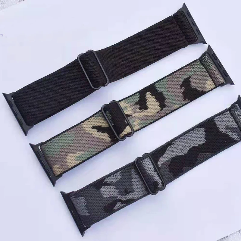 Factory Price Hot Sale Design Nylon Luxury One Piece Woven Nylon Watch Strap 40mm 44mm for Apple Watch Series SE 5 4