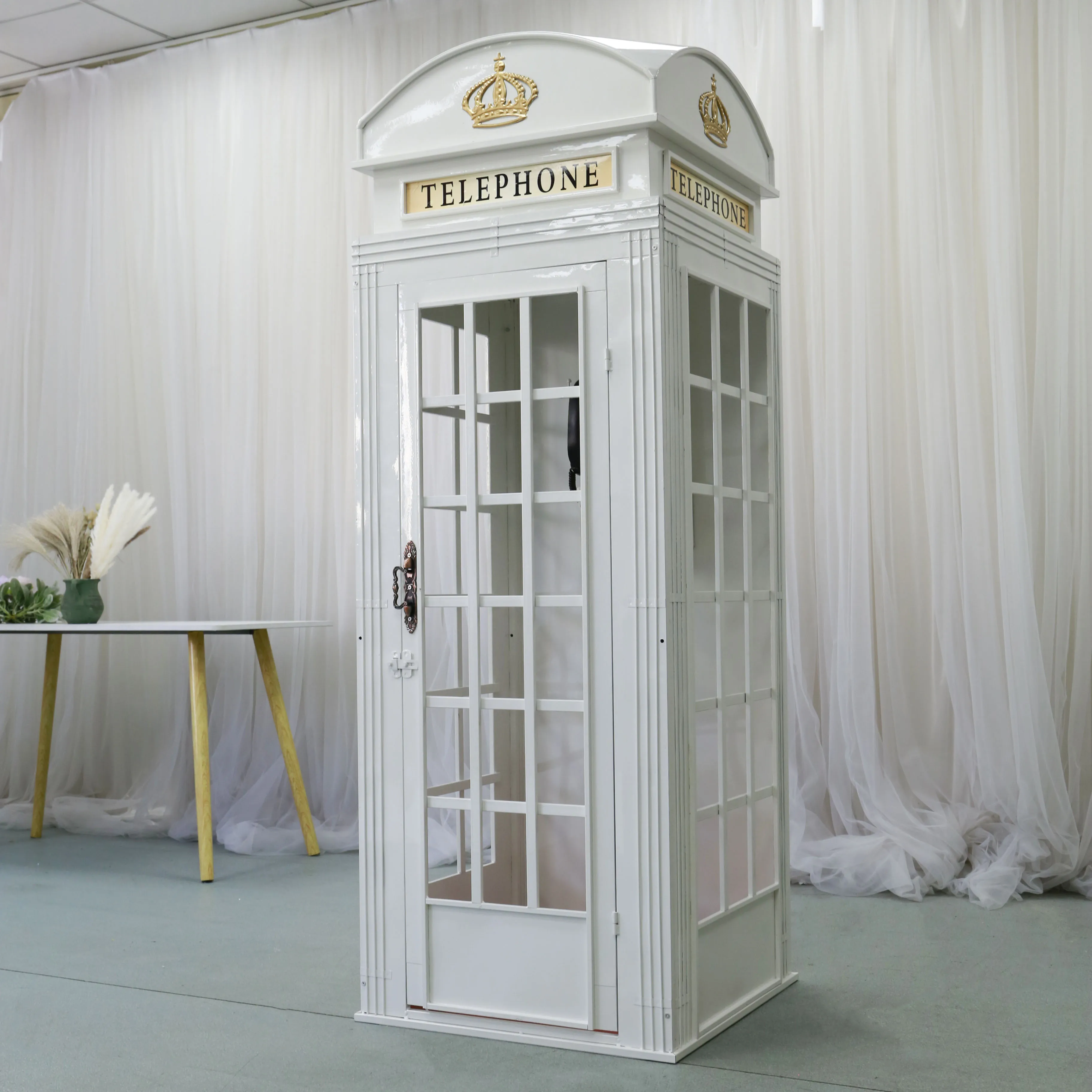 TY210707 2; Популярные белые телефонная будка британская металлическая телефонная будка для свадьбы, декорация для дома и отеля (1600564940270)