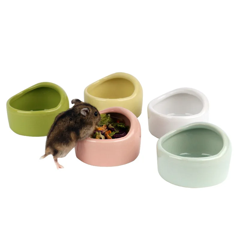 Hamster ceramic snack Basin Hood feeder Anti bite anti turnover hedgehog food bowl 2021 Amazon hot pet toy supply