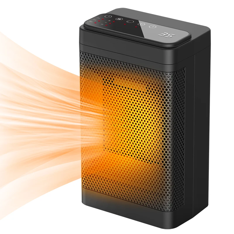 Оптовая продажа светодиодный термометр сенсорный экран PTC Нагреватель помещений перезаряжаемый OEM 1500 Вт комнатный нагреватель для домашнего офицера нагреватели вентилятор