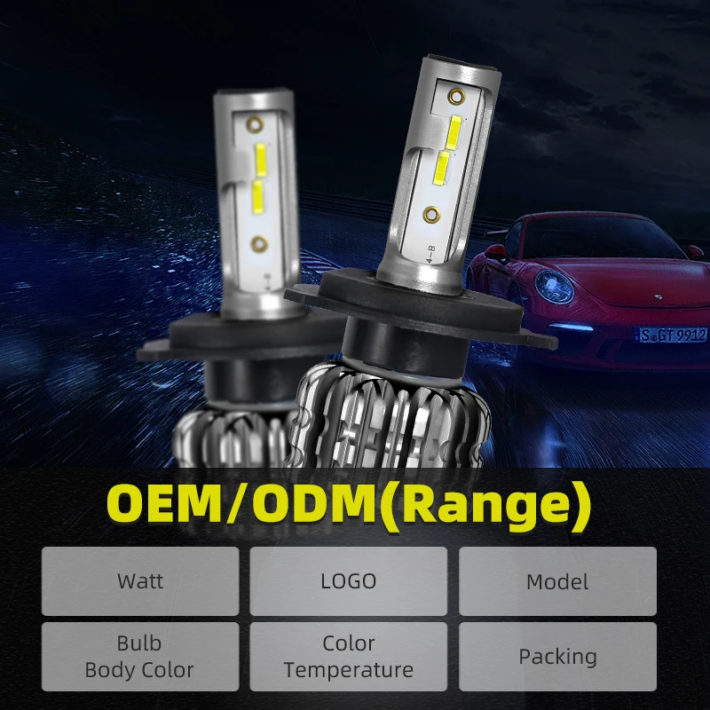 OEM Focos Led Lampadas Auto Lighting System 8000Lm Luces Led Auto Carro Automotriz for Halogen H4 H7 H11 Farol de Led Headlight