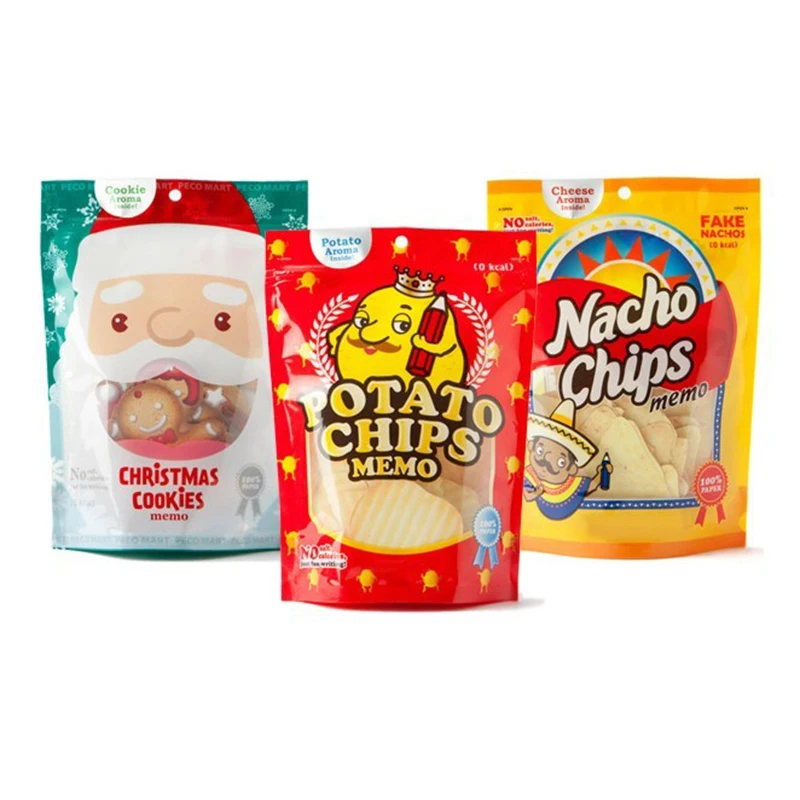 Creative potato chips note paper potato chips memo corn chips note student label paper interesting label sticker note book