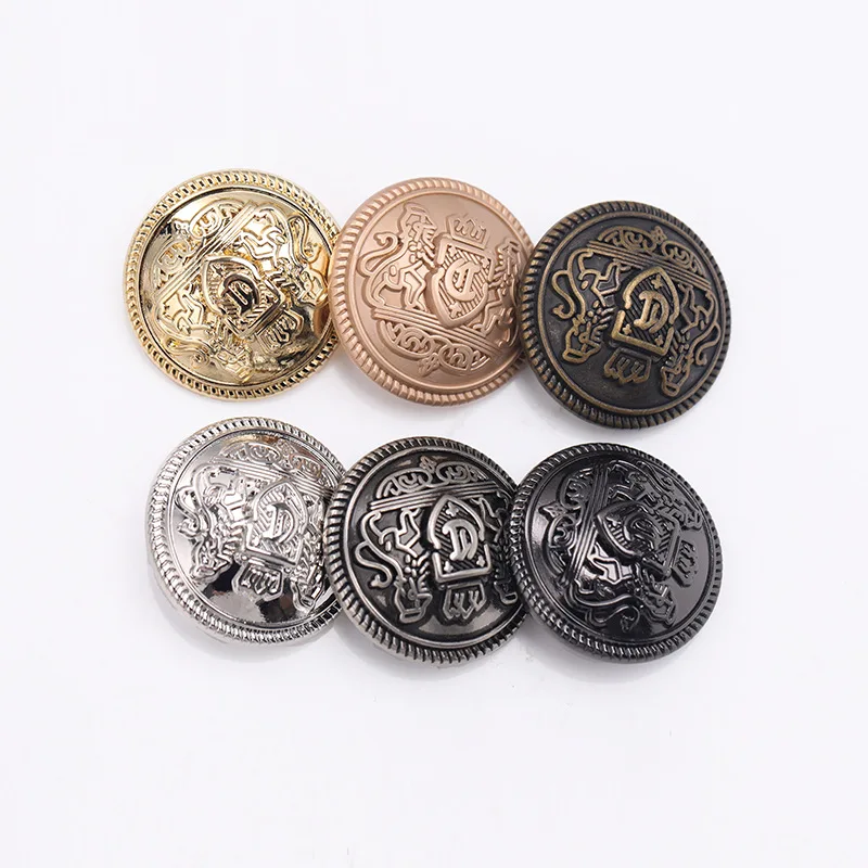 Vintage embossed metal shank button crown sewing buttons brass copper gold blazer buttons for men blazer suit coat