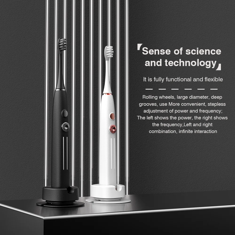 Personilized New Product Speed Regulation Toothbrush Eco Bamboo Brisle Sonic Electric Toothbrush Rechargeable for Adults