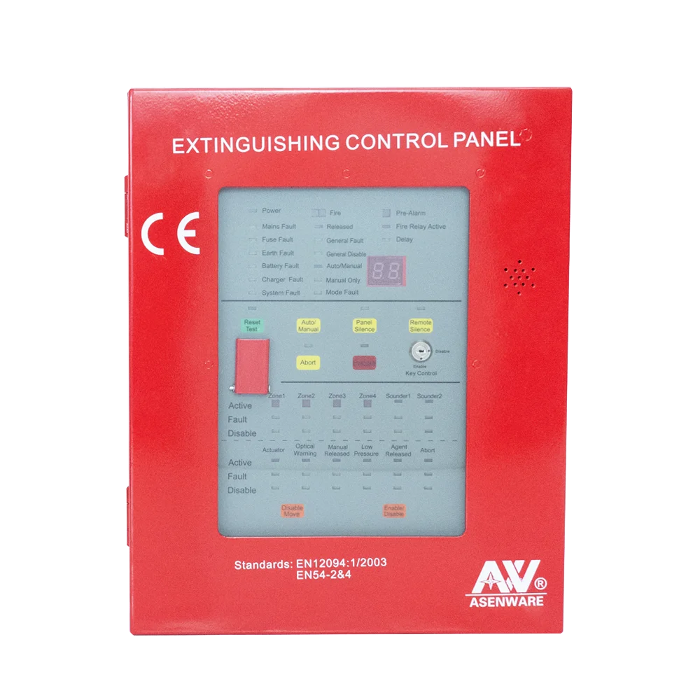 Automatic FM200/CO2 4 Zone Fire Alarm Gas Extinguishing Control Panel
