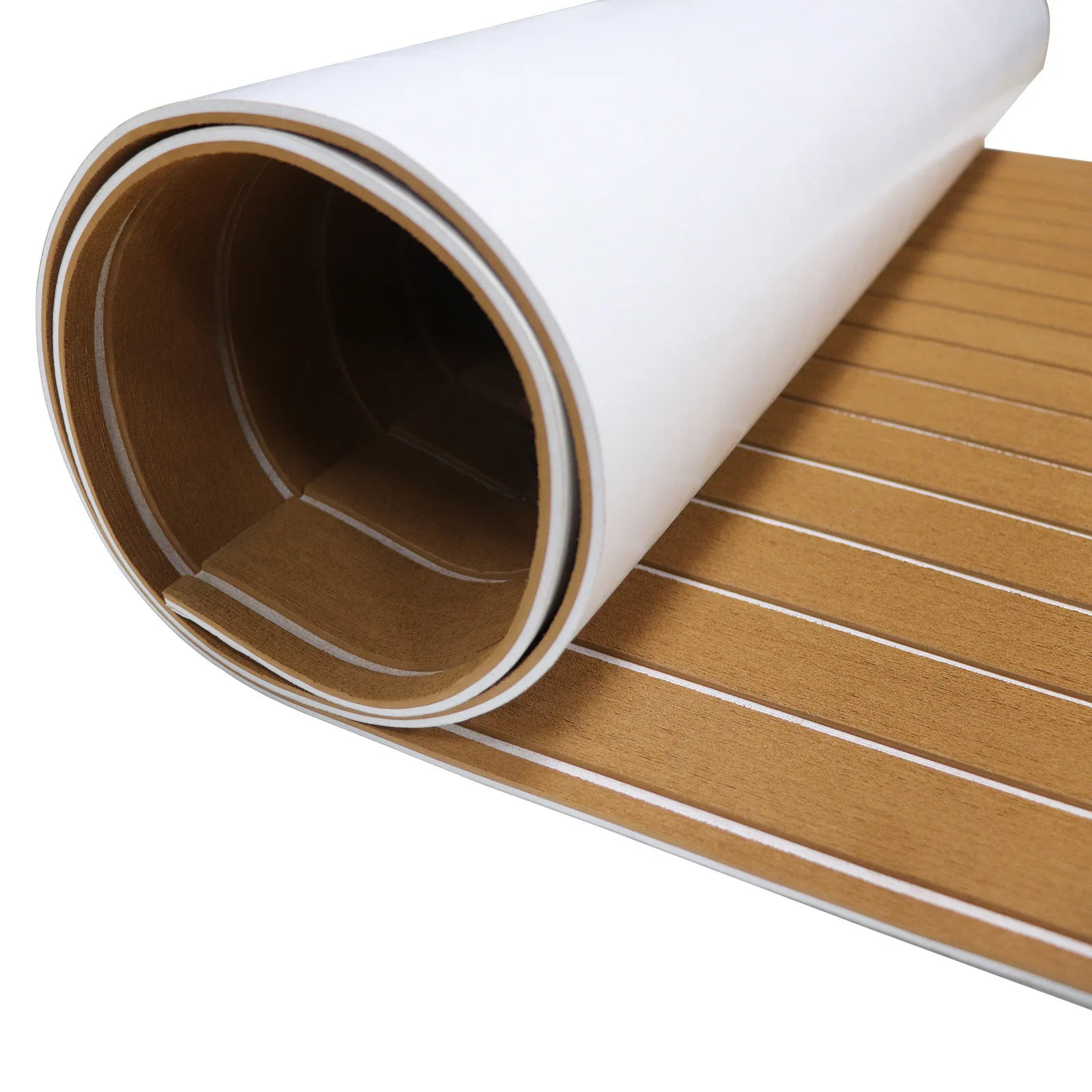 Durable EVA Foam UV Resistant Marine Deck Covering Synthetic Teak Brushed Outdoor Boat Or Yacht Flooring