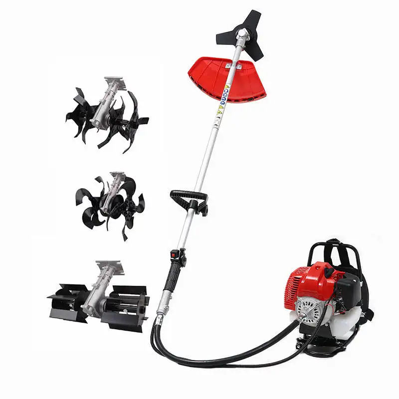 Высококачественный дешевый рюкзак газонокосилка 51.7cc бензиновый двигатель садовая двухтактная
