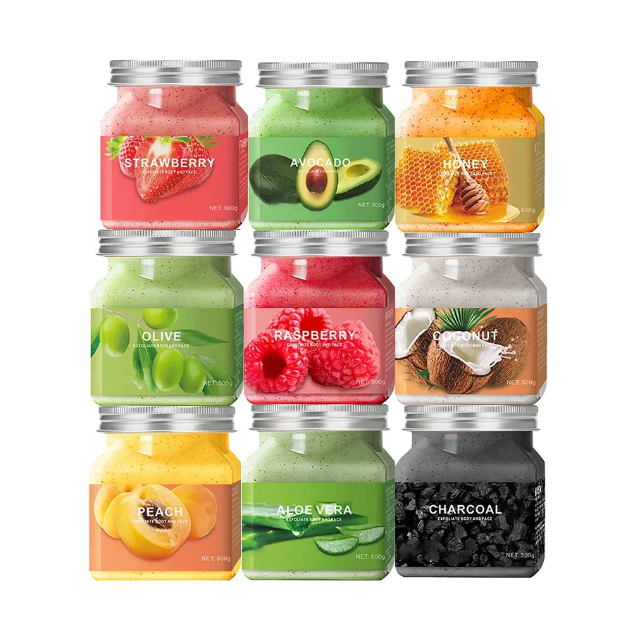 Manufacturer Wholesaler Bulk Facial Scrub Cleanser Multiple Fruity Scent Option Body and Facial Scrubs