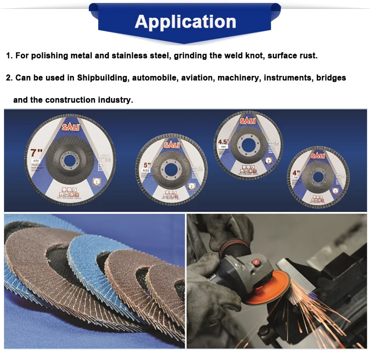 5Inch 125mm SALI Durable Hardware Items Calcined ALumina Oxide Flap Disc For Construction Industry