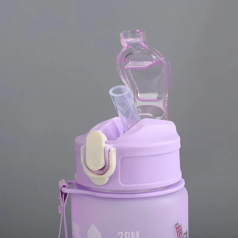 100% Food Grade Outdoor Sport Water Bottles Portable Drinking Cup Water Kettle BPA Free Water Cup with Straw
