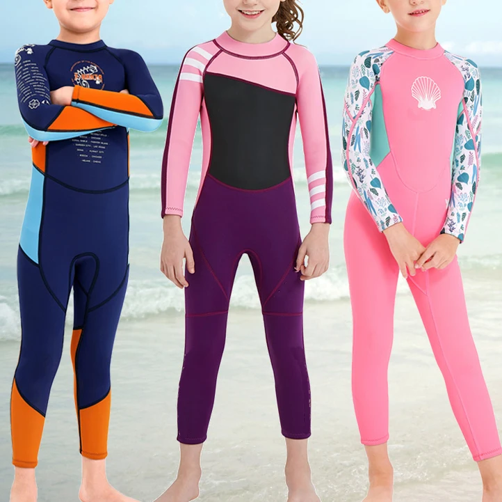 Zipper swimming suit surf wear thicken baby swimwear diving suit swimsuits for kids swimsuits swimwear set kids bathing suit