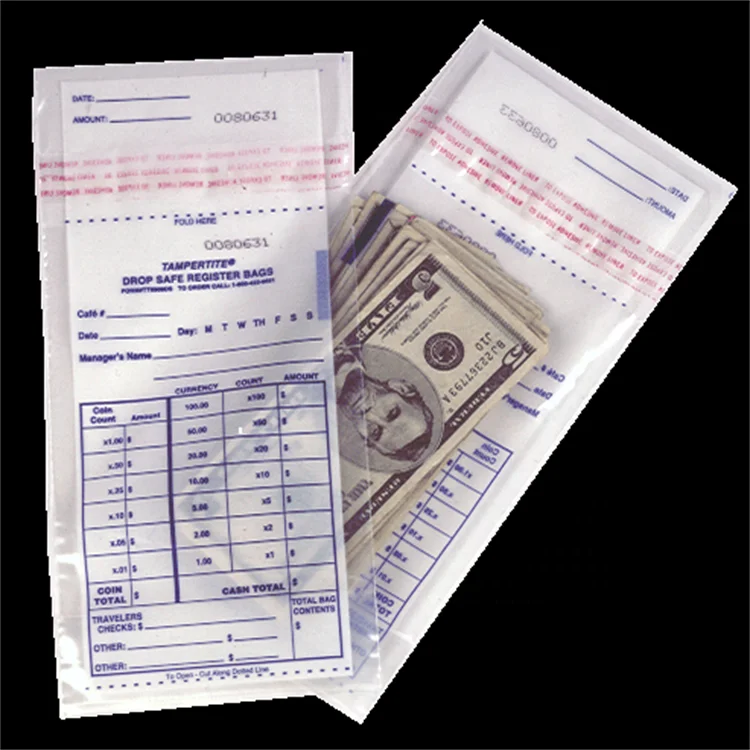 Evidence Bag Tamper Evident Cash Bag Plastic Security Money Bags