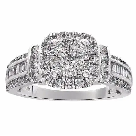 Two Rows Halo Cushion Cut Moissanite Wedding Rings Set 925 Sterling Silver Jewelry Set For Woman