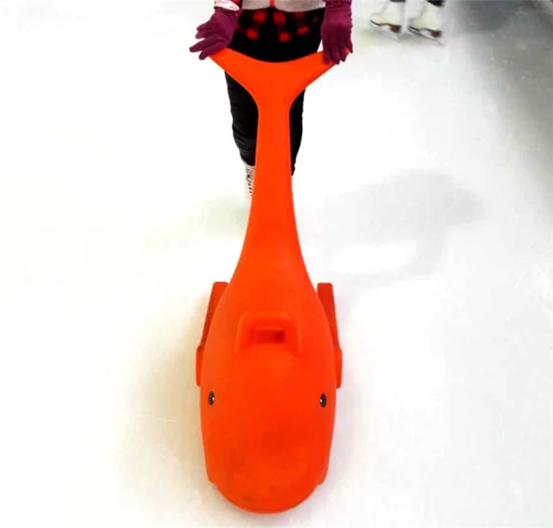 Custom Colorful Wear Proof Cold Resistant LLDPE Material Ice Skating Assistant Animals Dolphin Ice Skates Aids Green Orange Blue