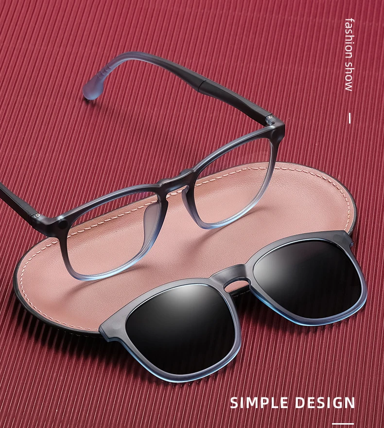 
wholesale new fashion anti-blue light sun glasses women men flat mirror magnetic clips absorption TR90 polarized sunglasses 