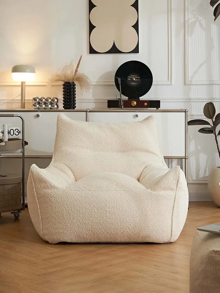 Single sofa fabric living room bedroom study balcony lazy sofa small apartment can lie can sleep network red sofa