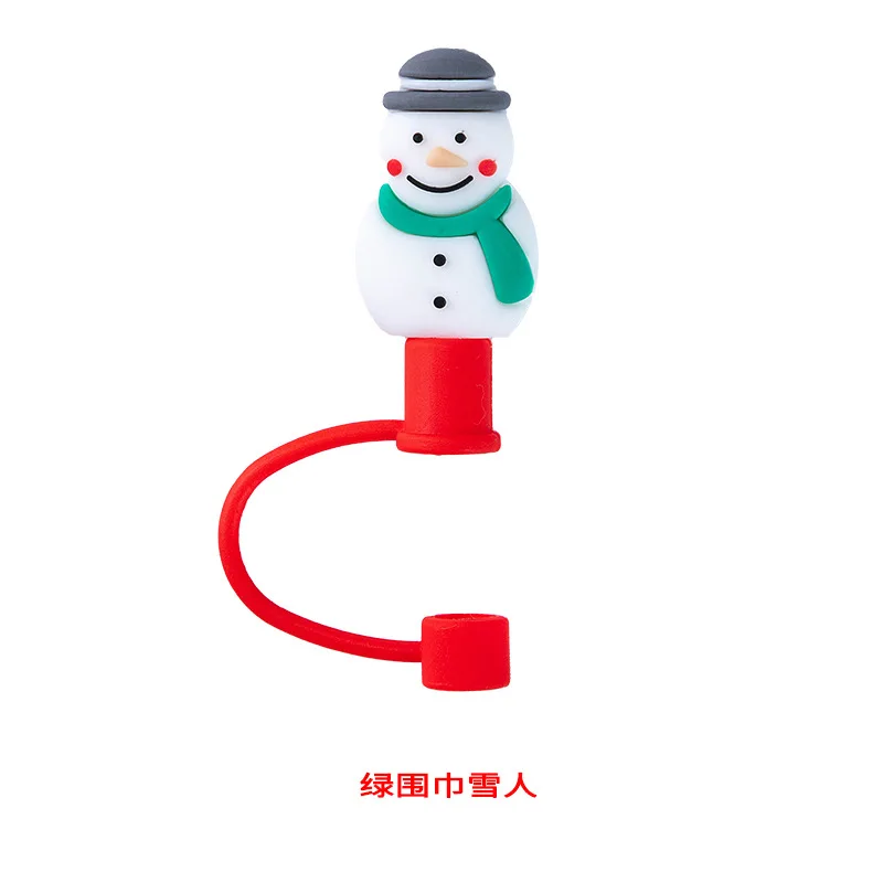 Christmas Silicone straw toppers for plastic and metal straw for skinny tumbler 20oz 30oz