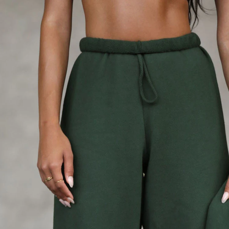 Custom High Waist Sporty Gym Athletic Fit Jogger Pants Drawstring Sweatpants For Women