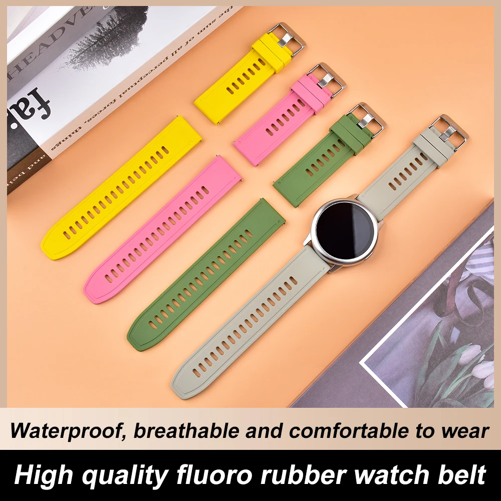 Watch Strap 20mm 22mm Smart Watches Watch Band FKM Fluorine Rubber Quick Release Rubber Waterproof OPP Bag Fashion CE ROHS