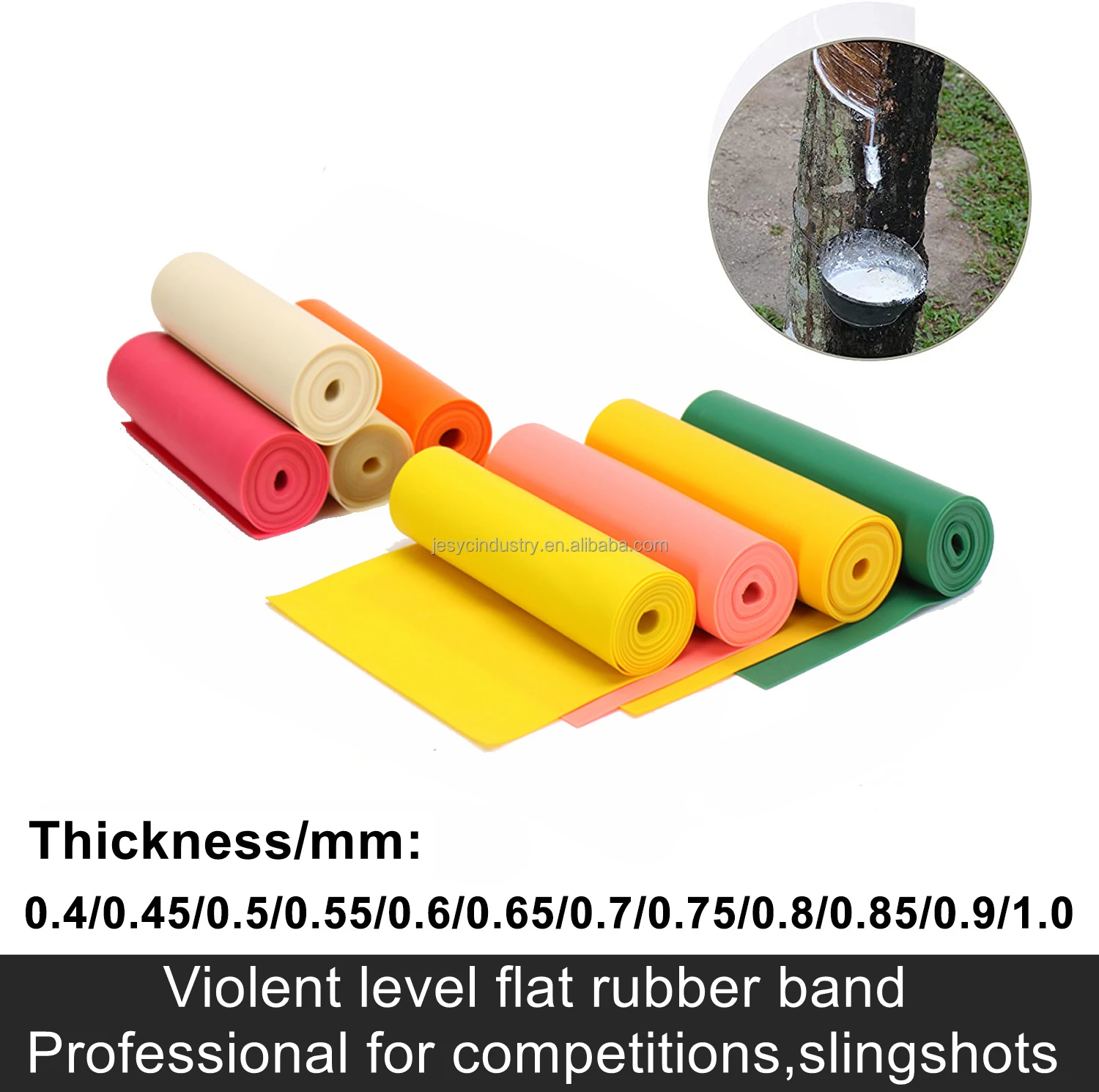 Natural Latex Flat Resistance Rubber Band Outdoor Hunting Slingshot Flat Band Roll High Elasticity Fitness Gym Stretching Band