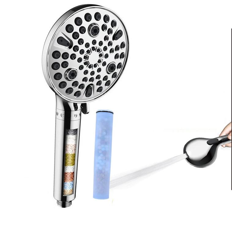 Abs Shower Head Filter Vitamin C High Pressure Massage Handheld Bathroom Shower Equipment Rainfall Shower Head With Filter