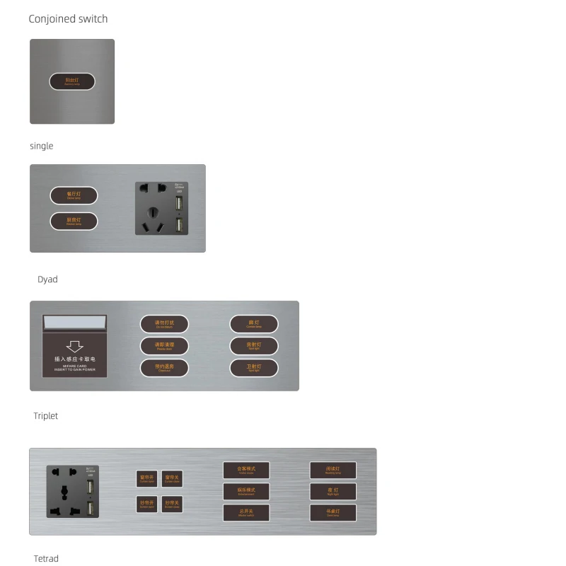 Hot sell 2022 popular tuya smart  home metal shell No battery wireless zigbee smart wall switch