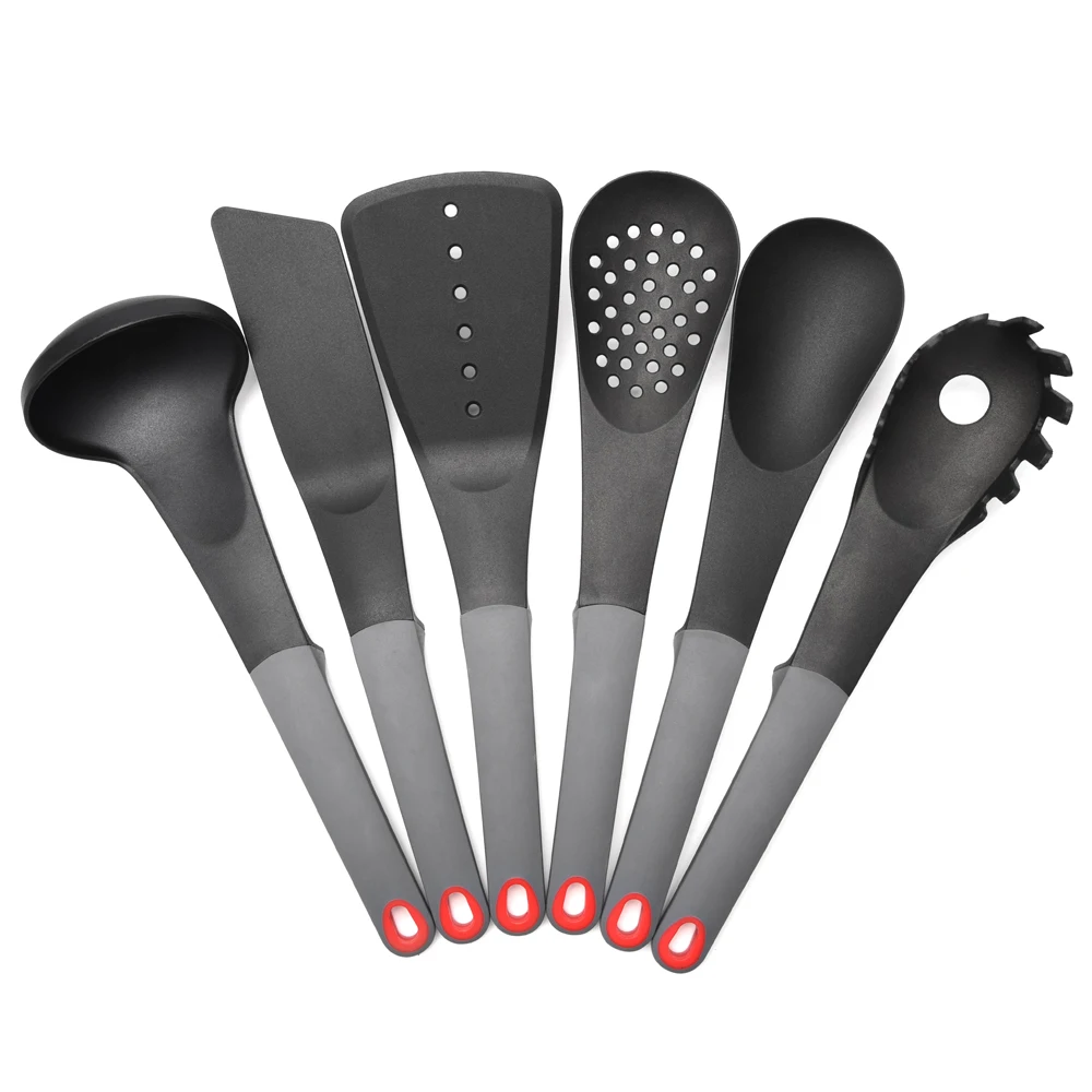 2022 hot kitchen gadgets 6pcs nylon kitchen utensils accessories set with Rotating stand