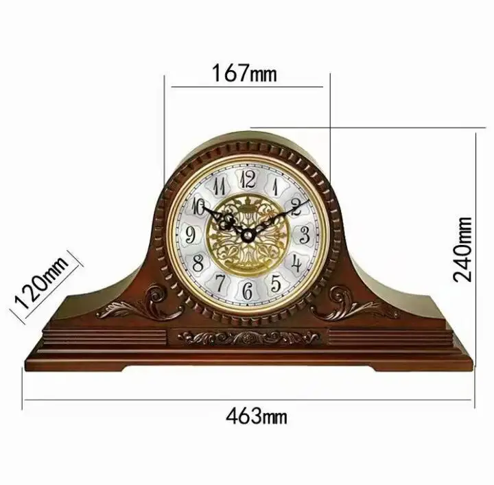 European style classical solid wood craft clock