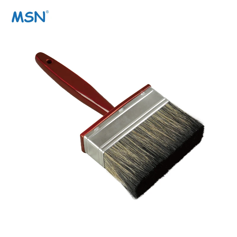 High-Grade MSN 2606 Paint Brush Set with Wooden Plastic Handle Blended Bristle Metallic Ferrule Block Brush Paint Brushes