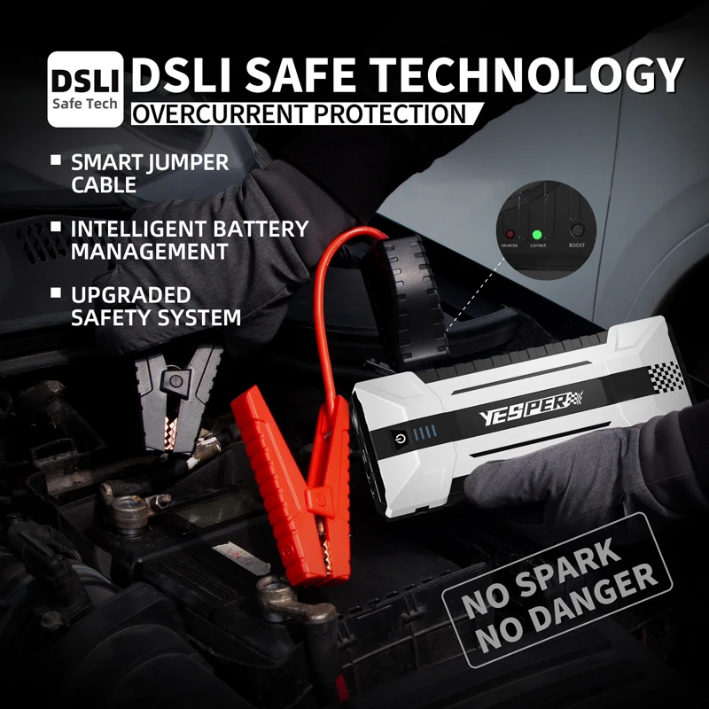 yesper Speed 2160A Peak Current portable 12V Car booster Emergency Lithium Battery Jump Starter for pickup