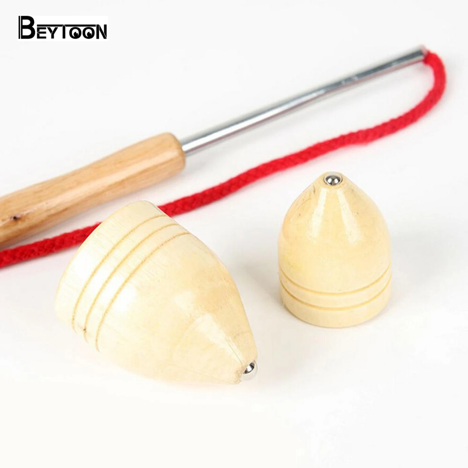 BEYTOON 1set Wooden Gyro Spinning Top Gyroscope Peg-Top Classic Chinese Kids Toy