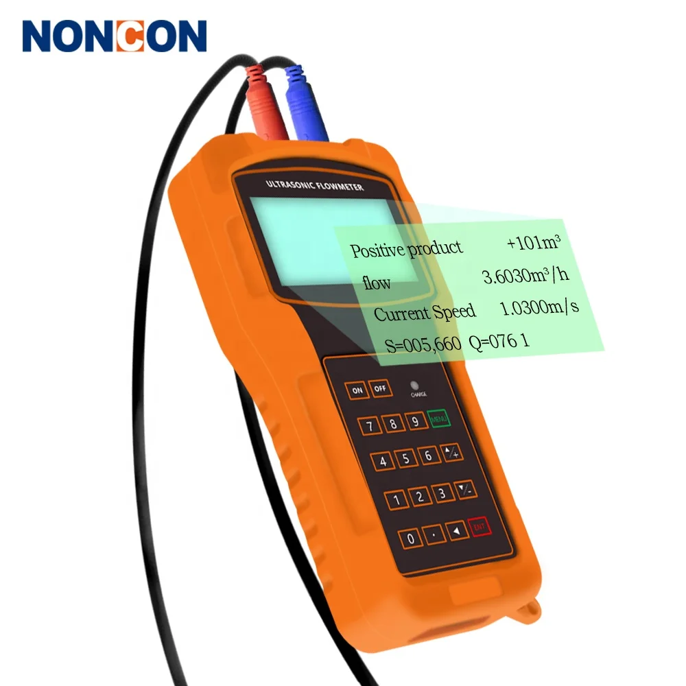 NONCON Factory UF2200 ultrasonic water flow meter DN15~6000mm handheld ultrasonic flowmeter